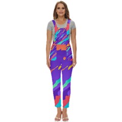 Multicolored Abstract Background Women s Pinafore Overalls Jumpsuit by Apen