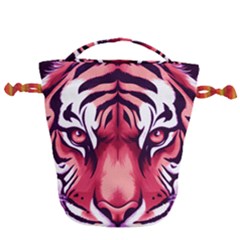 Tiger Design Drawstring Bucket Bag by TShirt44