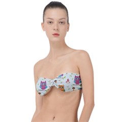Forest Seamless Pattern With Cute Owls Classic Bandeau Bikini Top  by Apen