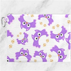 Purple Owl Pattern Background Canvas Cosmetic Bag (xxxl) by Apen