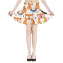 Cute Colorful Owl Cartoon Seamless Pattern Mini Flare Skirt View3