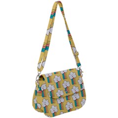 American Golden Ancient Totems Saddle Handbag by Apen