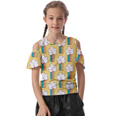 American Golden Ancient Totems Kids  Butterfly Cutout T-shirt by Apen