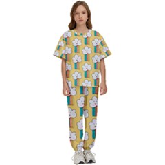 American Golden Ancient Totems Kids  T-shirt And Pants Sports Set by Apen