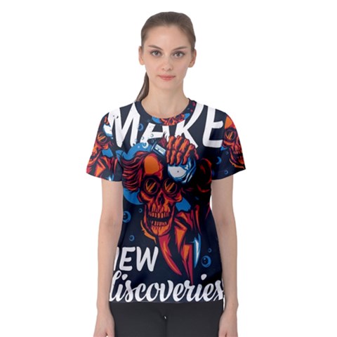 Make Devil Discovery  Women s Sport Mesh T-shirt by Saikumar