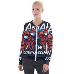 Make Devil Discovery  Velvet Zip Up Jacket by Saikumar