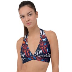 Make Devil Discovery  Halter Plunge Bikini Top by Saikumar