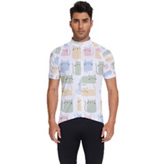 Cute Cat Colorful Cartoon Doodle Seamless Pattern Men s Short Sleeve Cycling Jersey by Ravend