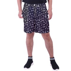 Chalk Music Notes Signs Seamless Pattern Men s Pocket Shorts by Ravend