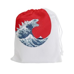 The Great Wave Of Kaiju Drawstring Pouch (2xl) by Cendanart