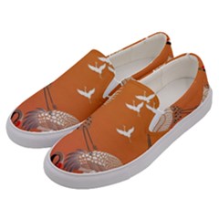 Japanese Crane Painting Of Birds Men s Canvas Slip Ons by Cendanart