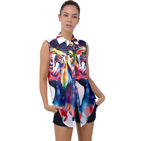 Pngegg (23) Sleeveless Chiffon Button Shirt by saad11