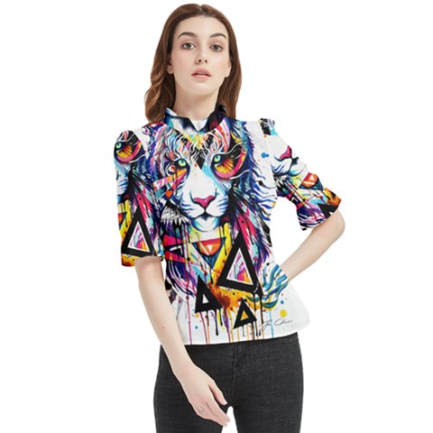Lion  Frill Neck Blouse by saad11
