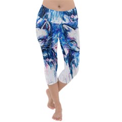 Cat Lightweight Velour Capri Yoga Leggings by saad11
