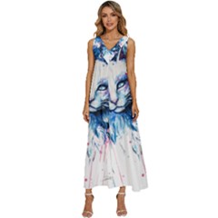 Cat V-neck Sleeveless Loose Fit Overalls by saad11