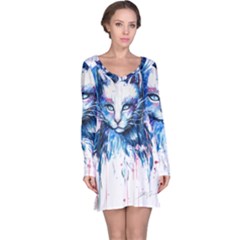 Cat Long Sleeve Nightdress by saad11
