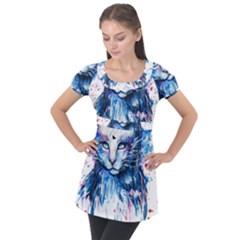 Cat Puff Sleeve Tunic Top by saad11