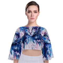 Cat Tie Back Butterfly Sleeve Chiffon Top by saad11
