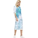 Blue-flower Bow Sleeve Chiffon Midi Dress View3