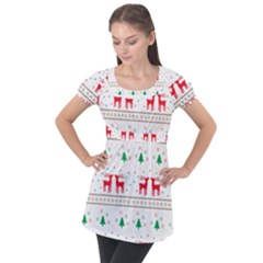 Christmas Puff Sleeve Tunic Top by saad11