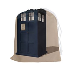 Tardis Doctor Who Minimal Minimalism Drawstring Pouch (2xl) by Cendanart