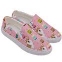 Corgi Bubble Boba Tea Pink Pattern Men s Canvas Slip Ons View3