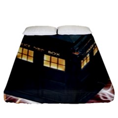 Tardis Bbc Doctor Who Dr Who Fitted Sheet (queen Size) by Cendanart