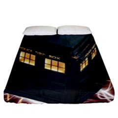 Tardis Bbc Doctor Who Dr Who Fitted Sheet (california King Size) by Cendanart