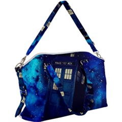 Tardis Doctor Who Space Galaxy Canvas Crossbody Bag by Cendanart
