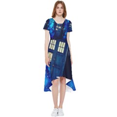 Tardis Doctor Who Space Galaxy High Low Boho Dress by Cendanart