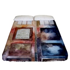 Tardis Doctor Who Fitted Sheet (queen Size) by Cendanart