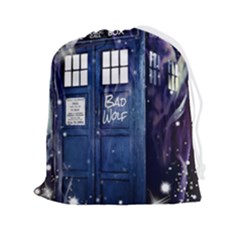 Bad Wolf Tardis Doctor Who Drawstring Pouch (2xl) by Cendanart