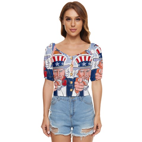 Independence Day United States Of America Button Up Blouse by Ket1n9
