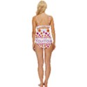 Be Yourself Pink Orange Dots Circular Knot Front One-Piece Swimsuit View4
