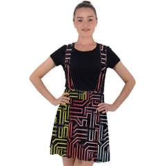 Circuit Board Seamless Patterns Set Velvet Suspender Skater Skirt by Ket1n9