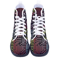 Circuit Board Seamless Patterns Set Women s High-top Canvas Sneakers by Ket1n9