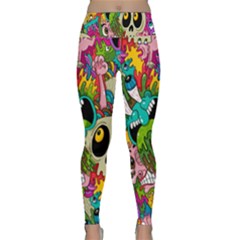 Crazy Illustrations & Funky Monster Pattern Lightweight Velour Classic Yoga Leggings by Ket1n9
