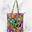 Crazy Illustrations & Funky Monster Pattern Double Zip Up Tote Bag View1