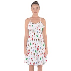 Christmas Ruffle Detail Chiffon Dress by saad11