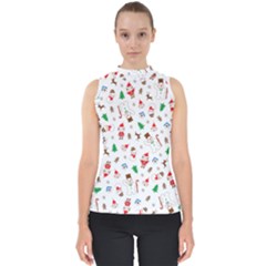 Christmas Mock Neck Shell Top by saad11