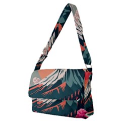 Mountain Landscape Sky Fuji Nature Full Print Messenger Bag (m) by Cendanart