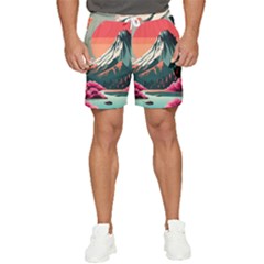 Mountain Landscape Sky Fuji Nature Men s Runner Shorts by Cendanart