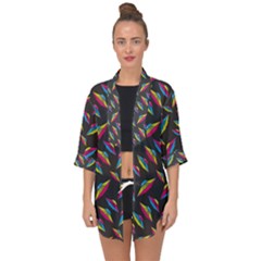 Alien Patterns Vector Graphic Open Front Chiffon Kimono by Ket1n9
