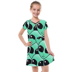 Art Alien Pattern Kids  Cross Web Dress by Ket1n9