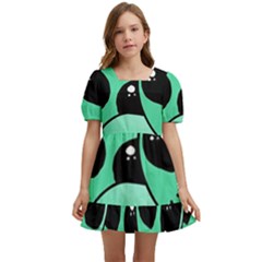 Art Alien Pattern Kids  Short Sleeve Dolly Dress by Ket1n9