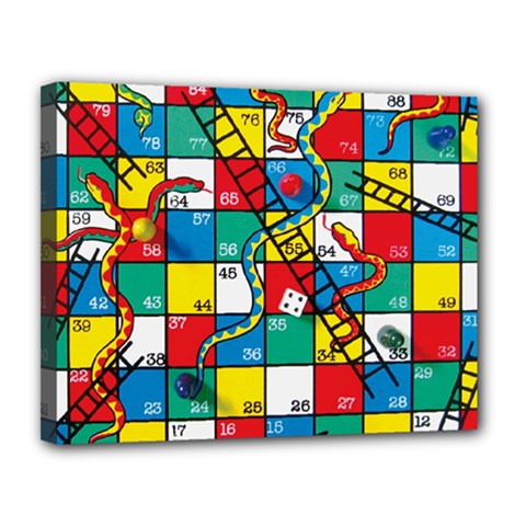 Snakes And Ladders Canvas 14  X 11  (stretched) by Ket1n9