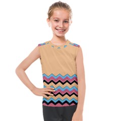 Chevrons Patterns Colorful Stripes Kids  Mesh Tank Top by Ket1n9