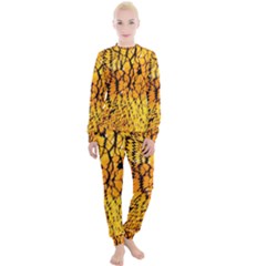 Yellow Chevron Zigzag Pattern Women s Lounge Set by Ket1n9