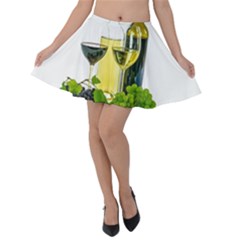 White Wine Red Wine The Bottle Velvet Skater Skirt by Ket1n9
