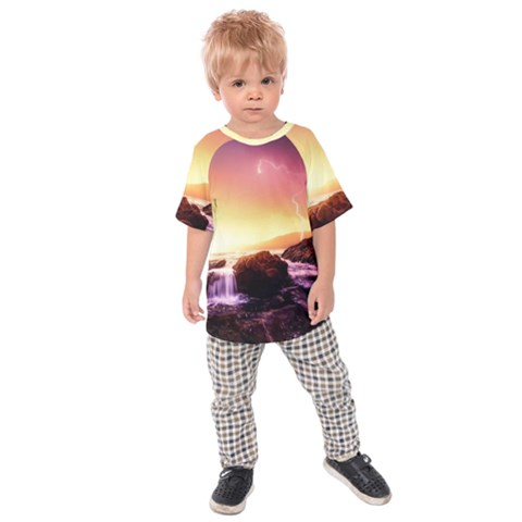 California Sea Ocean Pacific Kids  Raglan T-shirt by Ket1n9